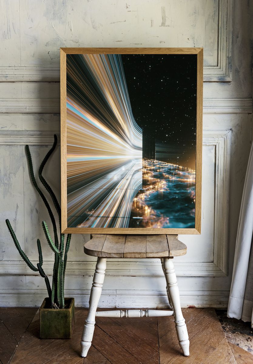 Cosmic Light Tunnel Poster. — room view 1