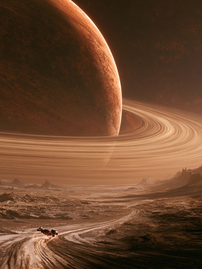 Ringed Planet Sci-Fi Poster. poster detail