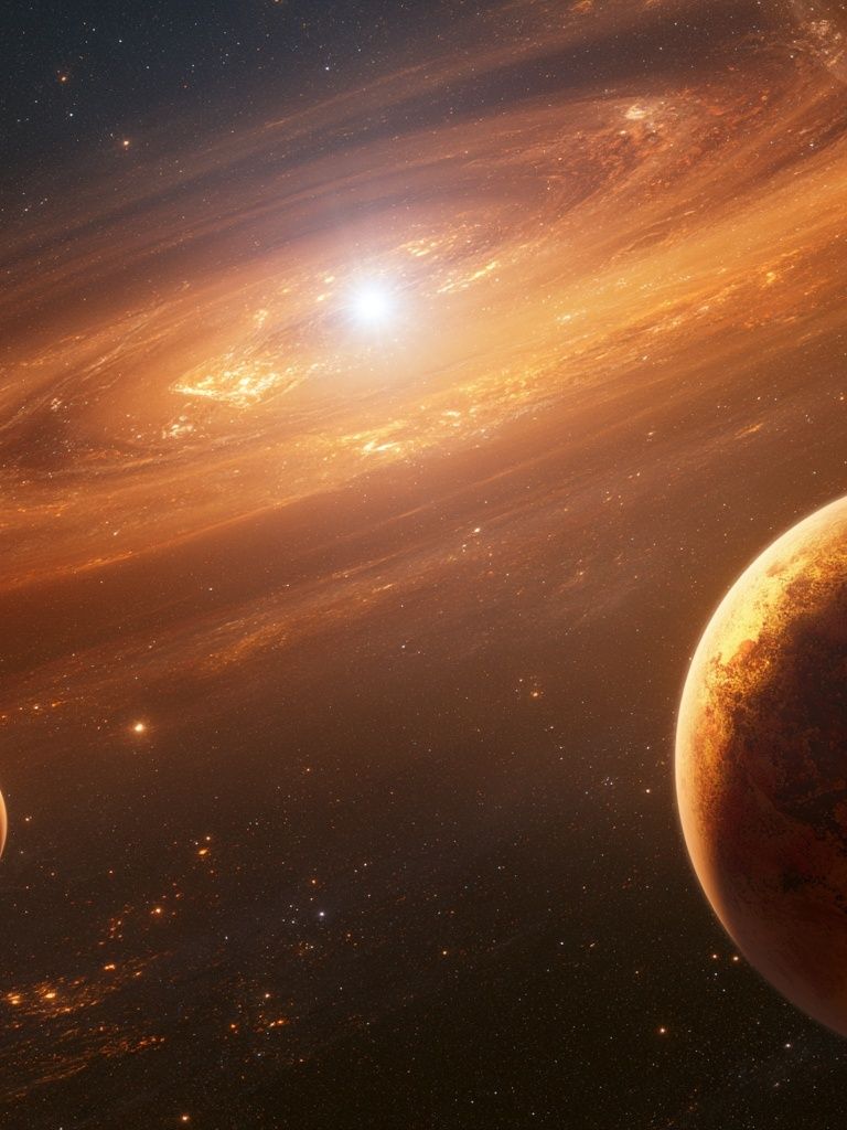 Golden Exoplanet Space Poster. poster detail