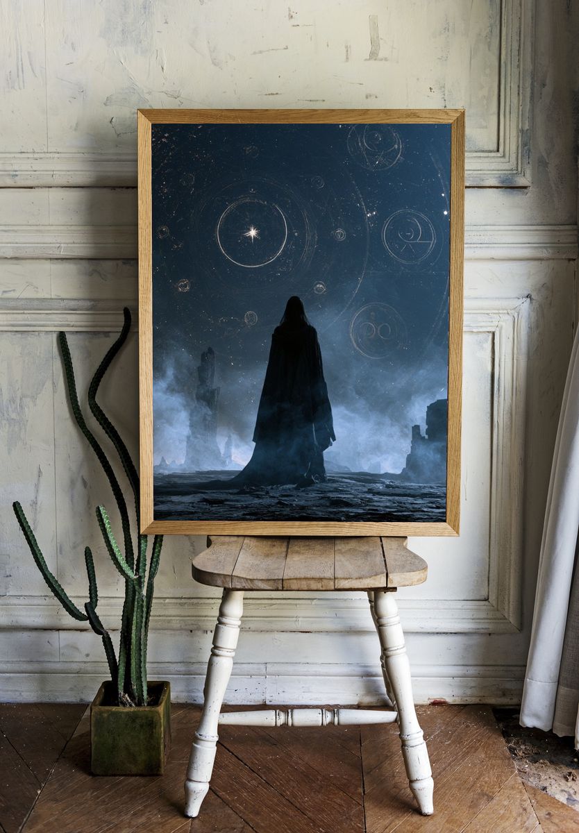 Celestial Wanderer Sci-Fi Poster. room preview