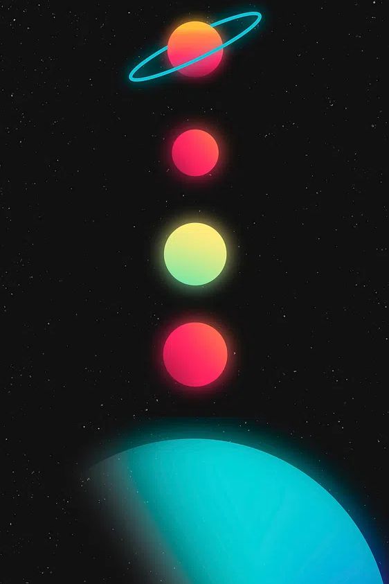 Colorful Planets — Space Print. poster — space art