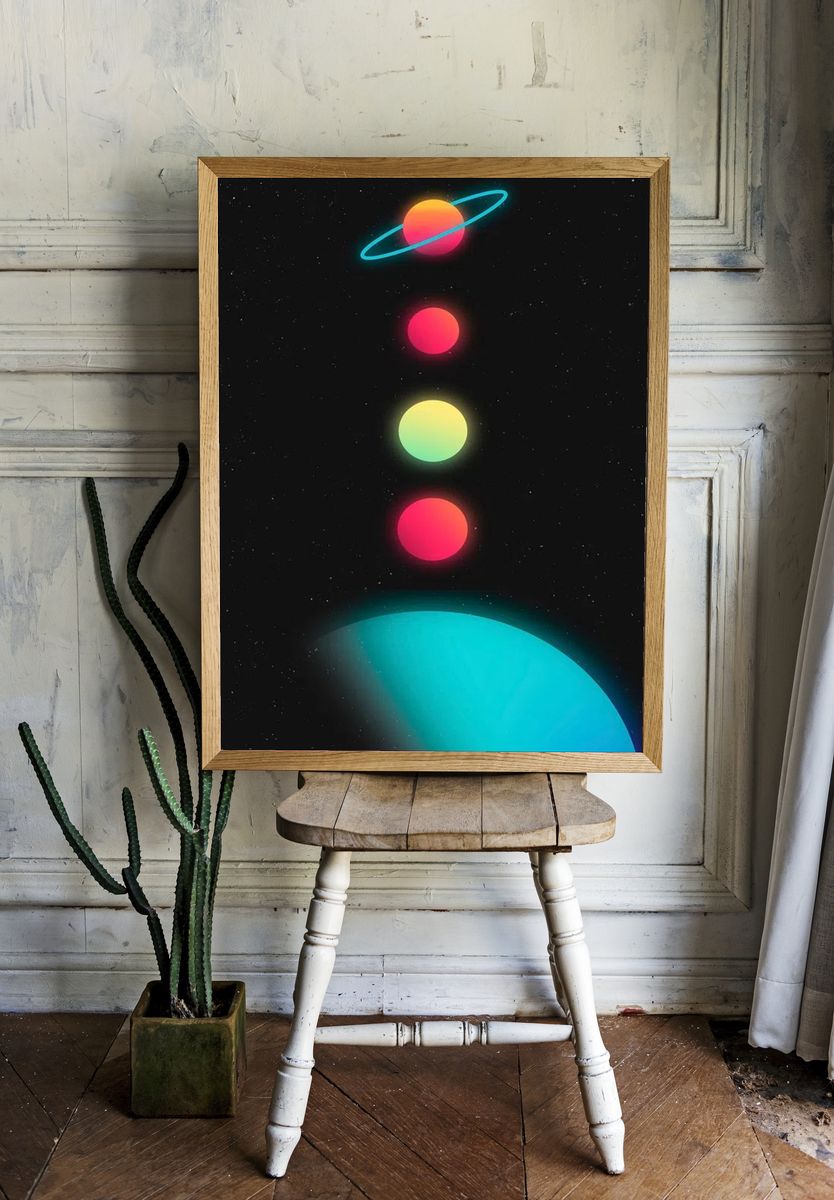 Colorful Planets — Space Print room preview