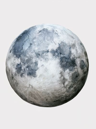 Watercolor Moon Print.
