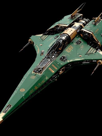 Green Sci-Fi Starfighter Poster