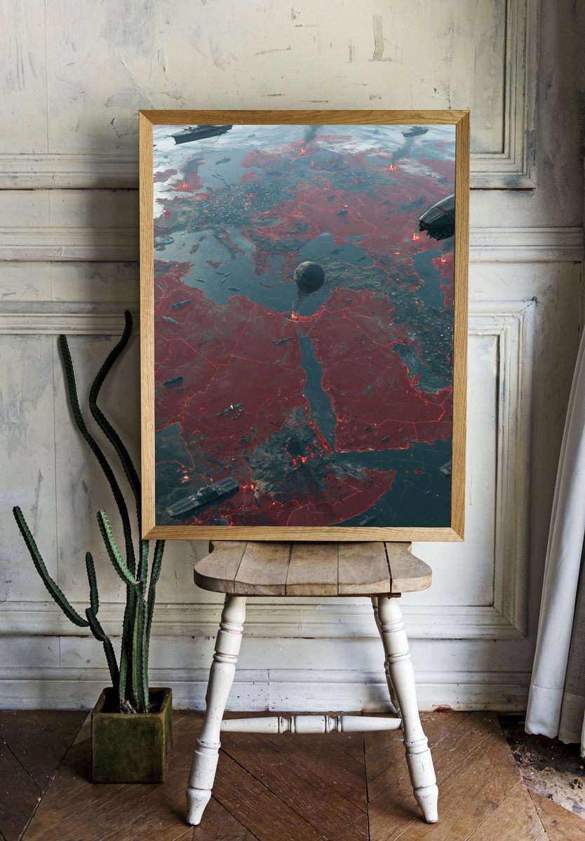 Sci-Fi Battle Over Earth Poster. room preview