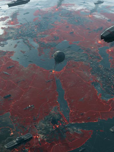 Sci-Fi Battle Over Earth Poster.