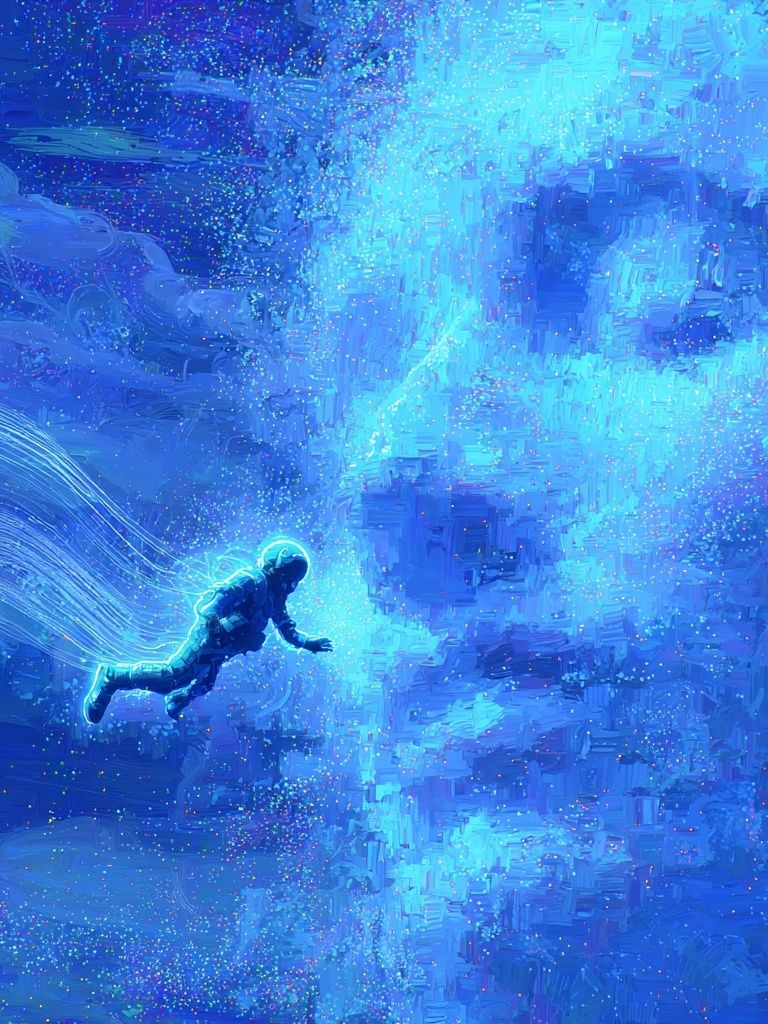 Astronaut in Cosmic Dream — Digital Art Print. poster — space art