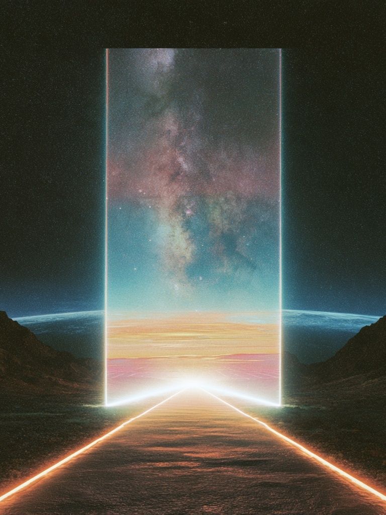 Cosmic Portal Landscape Print. poster — space art