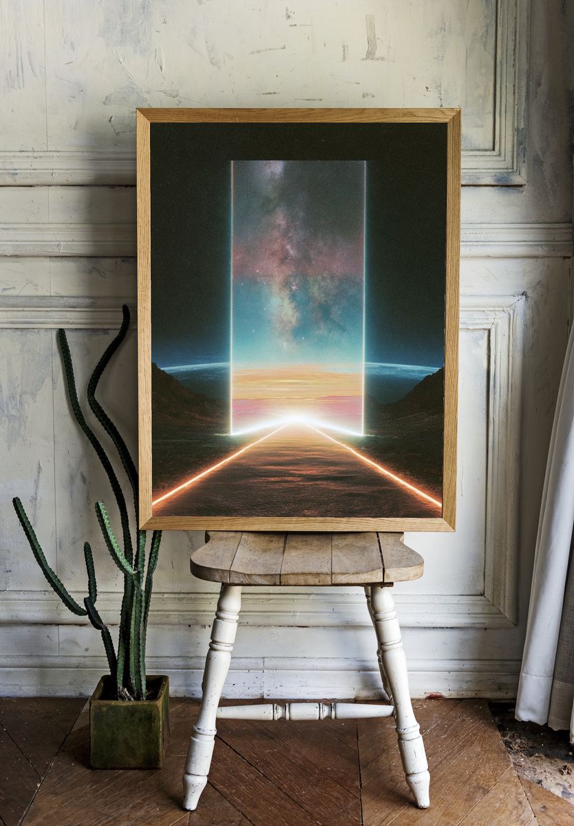 Cosmic Portal Landscape Print. room preview