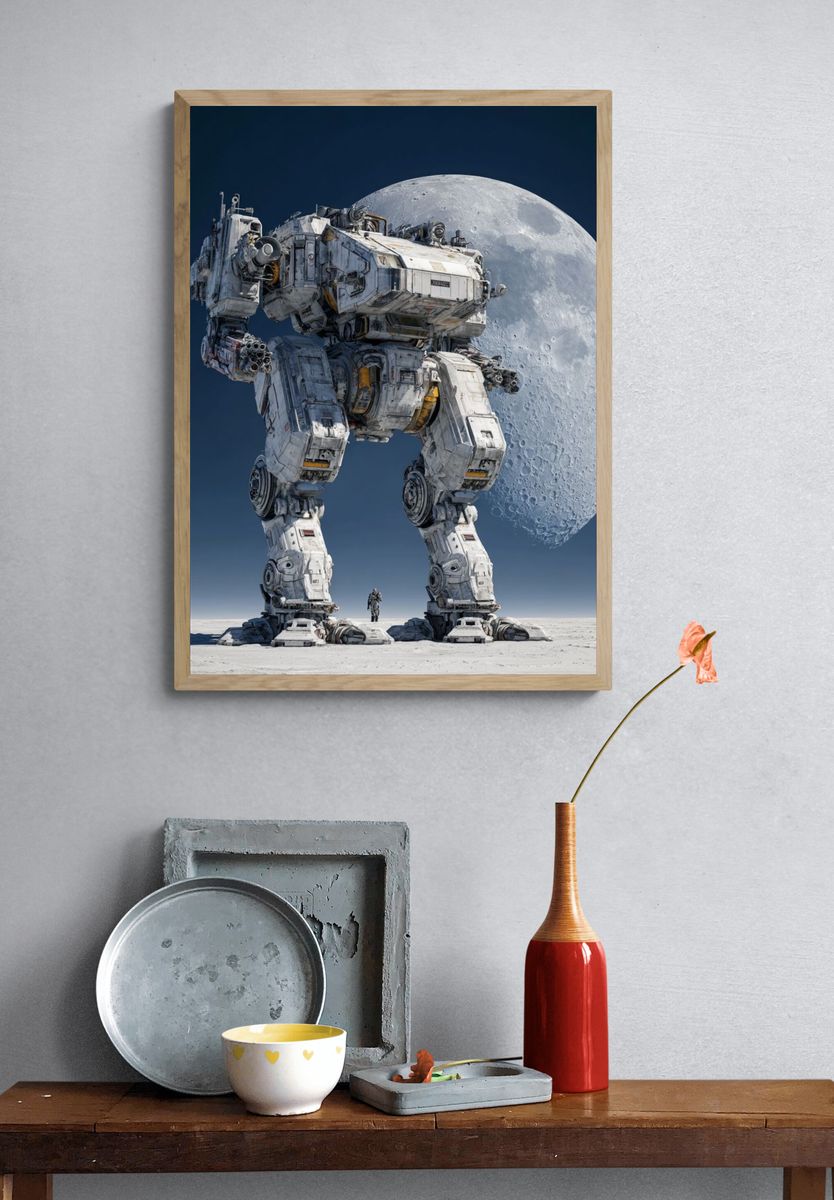 Moon Mech Sci-Fi Poster. — room view 3
