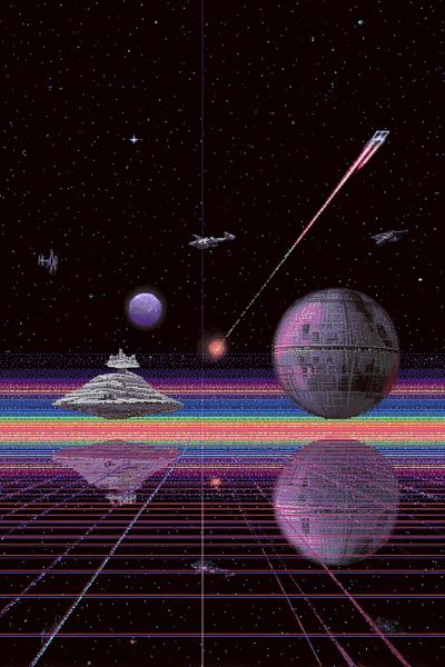 Retro Space Battle Poster.