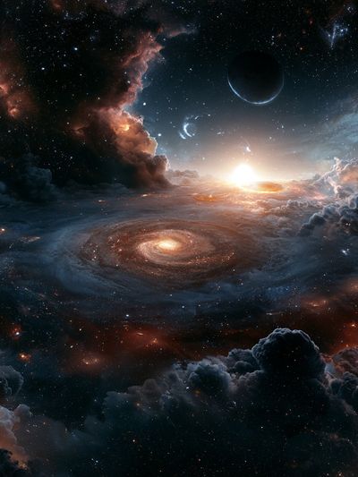 Cosmic Sunrise Space Poster.