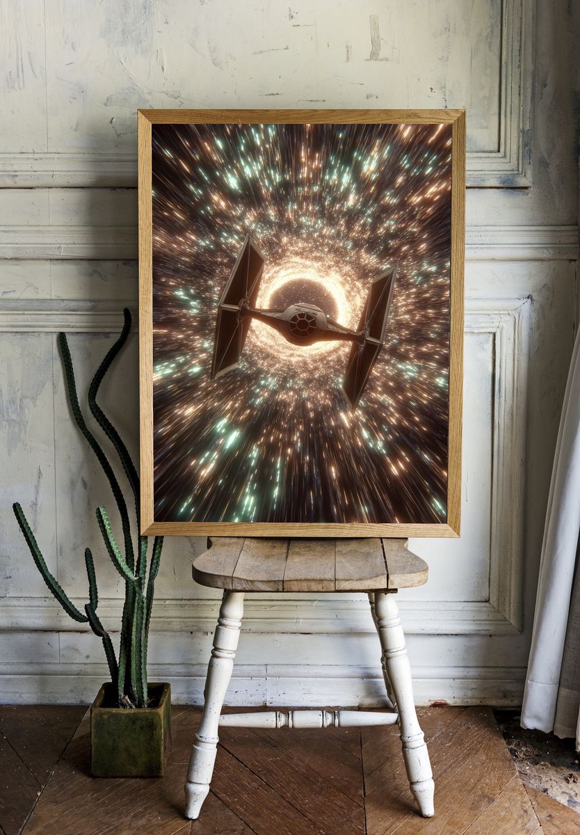 Spaceship in Hyperspace — Space Print room preview