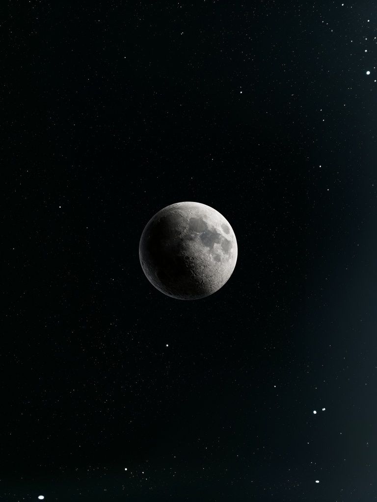 Moon in Starry Space Poster. poster detail