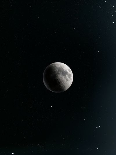 Moon in Starry Space Poster. poster