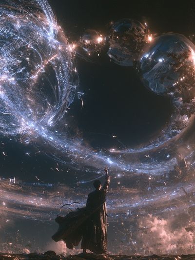 Celestial Wanderer Space Print. poster