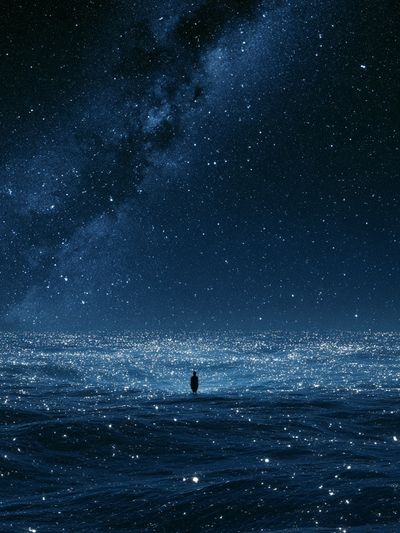 Starry Ocean Nightscape Print.