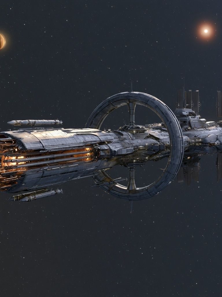 Deep Space Station Sci-Fi Poster. poster — space art