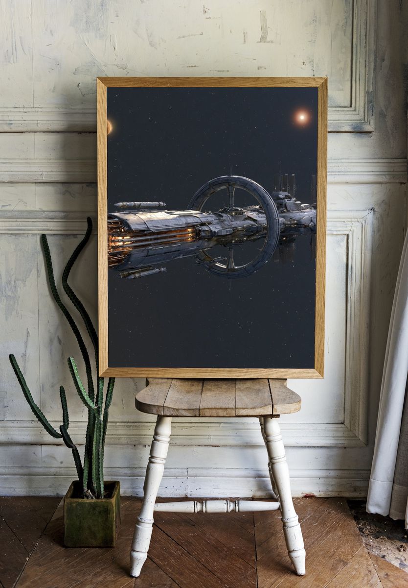 Deep Space Station Sci-Fi Poster. — room view 1