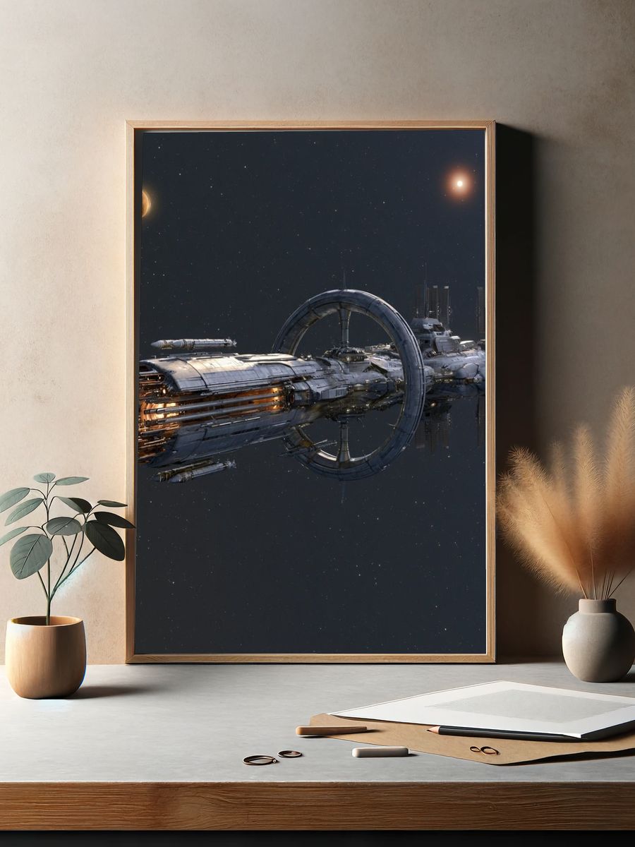 Deep Space Station Sci-Fi Poster. — room view 2