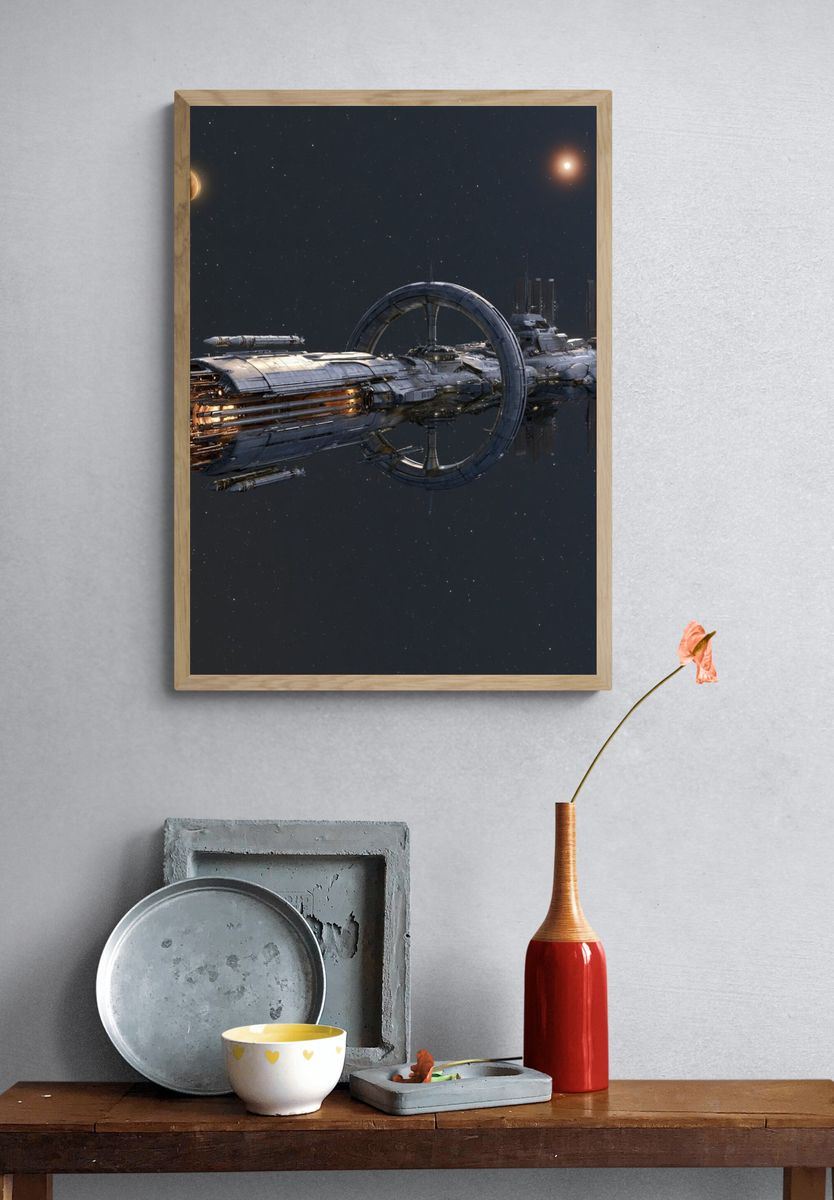 Deep Space Station Sci-Fi Poster. — room view 3