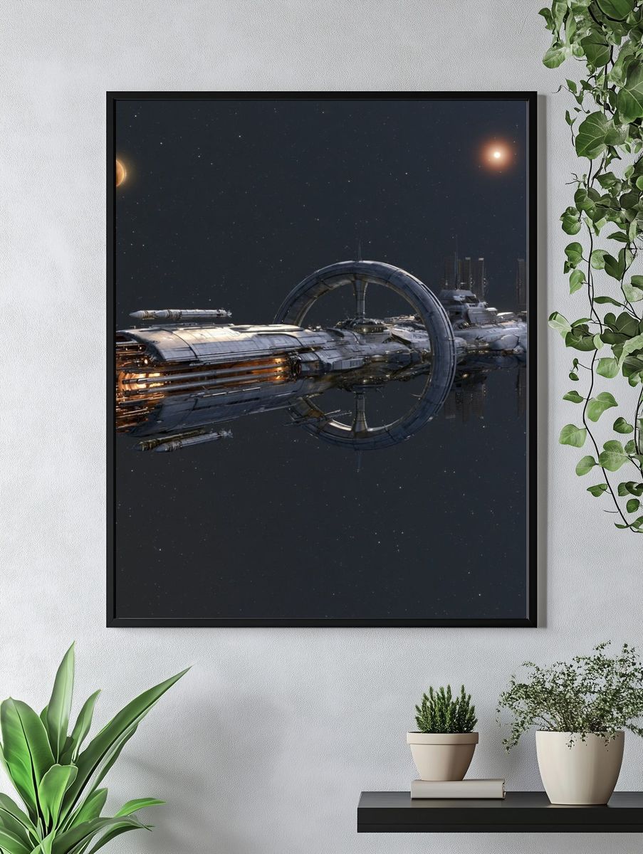 Deep Space Station Sci-Fi Poster. — room view 4