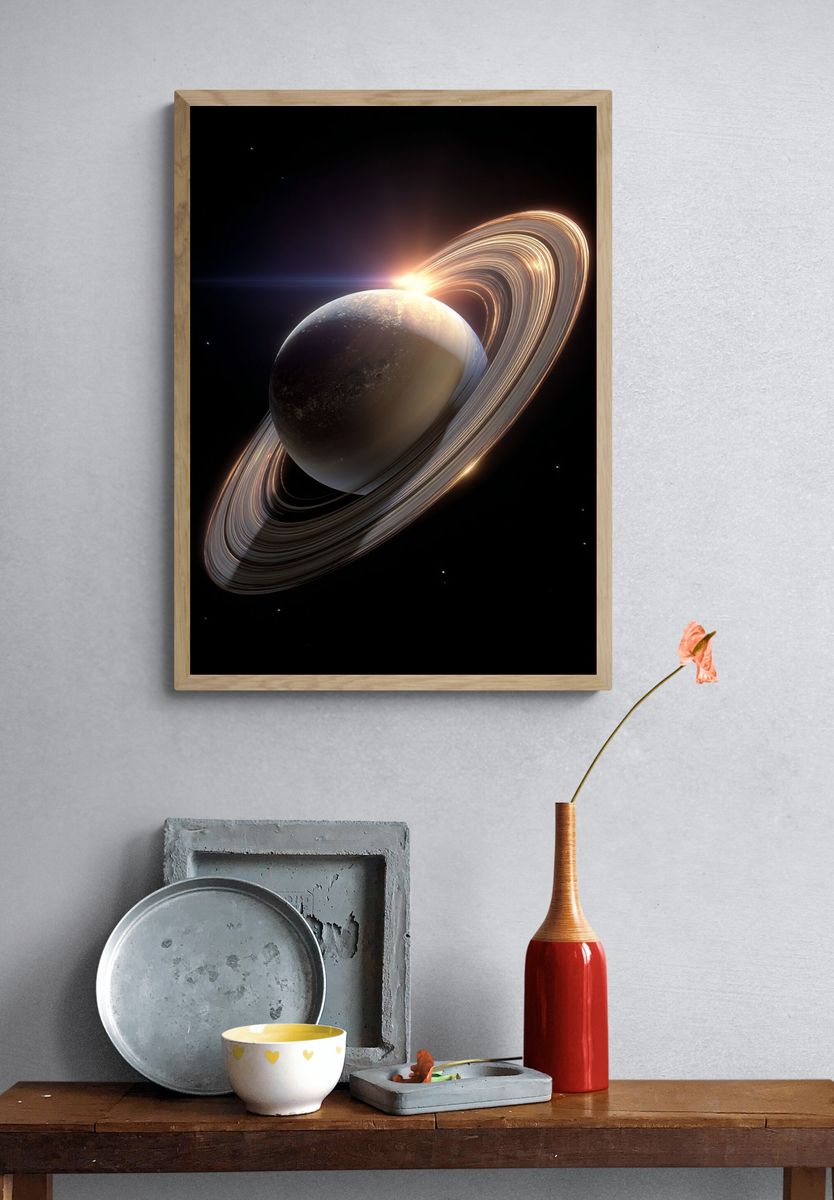 Saturn — Space Print. — room view 3