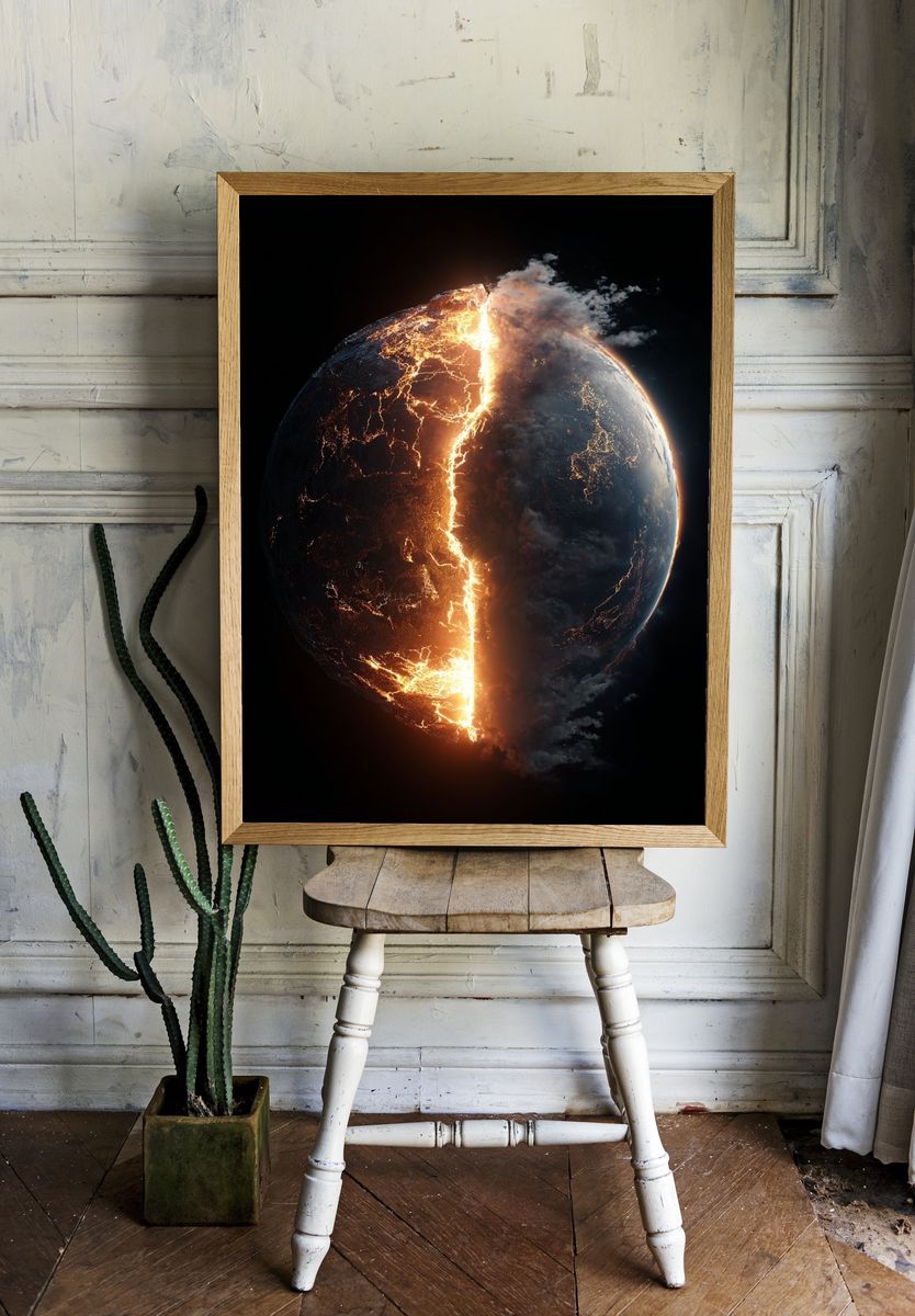Erupting Planet — Space Print room preview