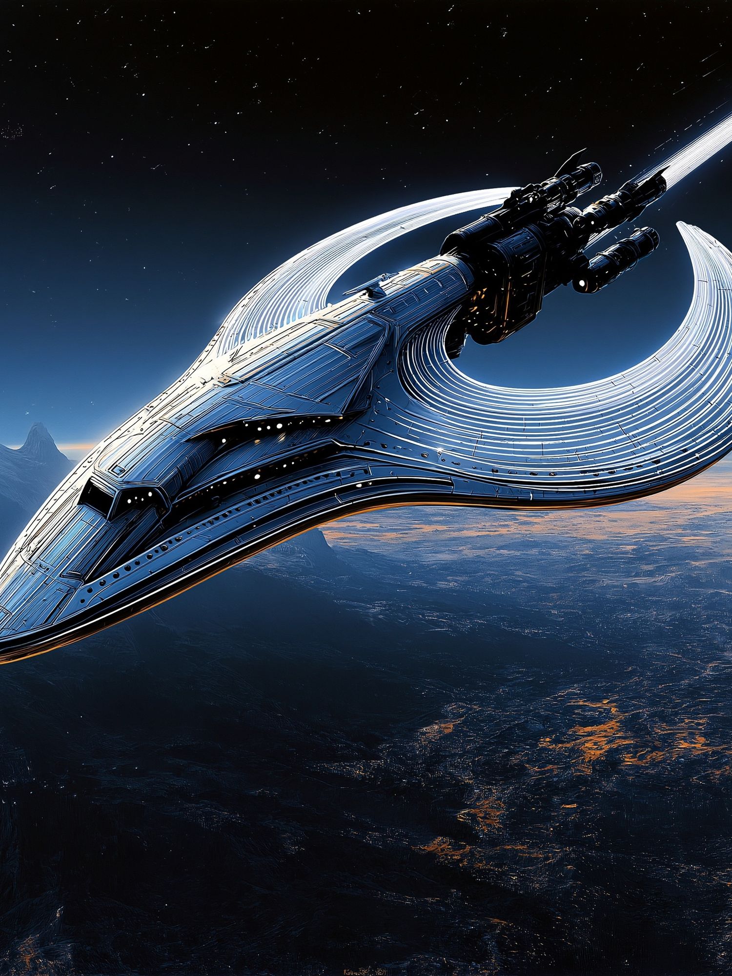 Celestial Starship — Sci-Fi Print. poster — space art