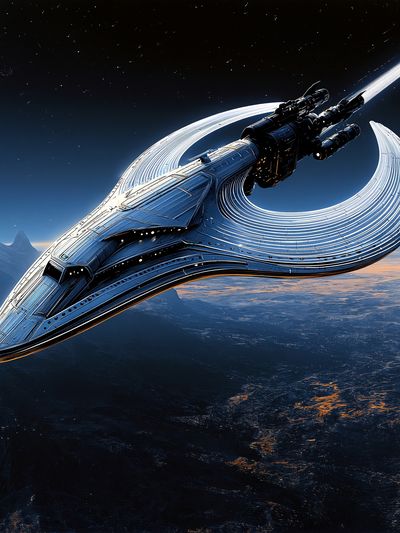 Celestial Starship — Sci-Fi Print.