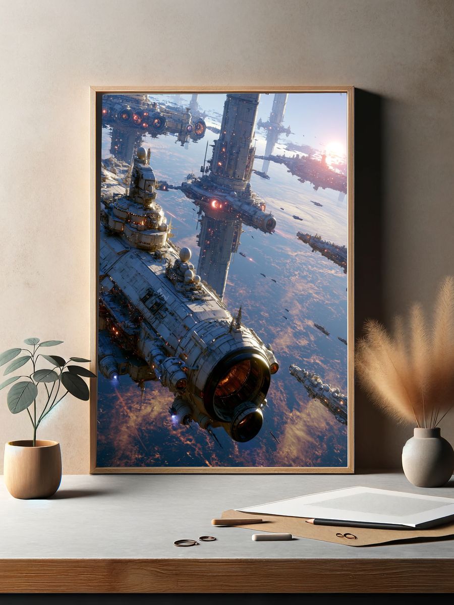 Orbital Fleet Sci-Fi Poster. — room view 2
