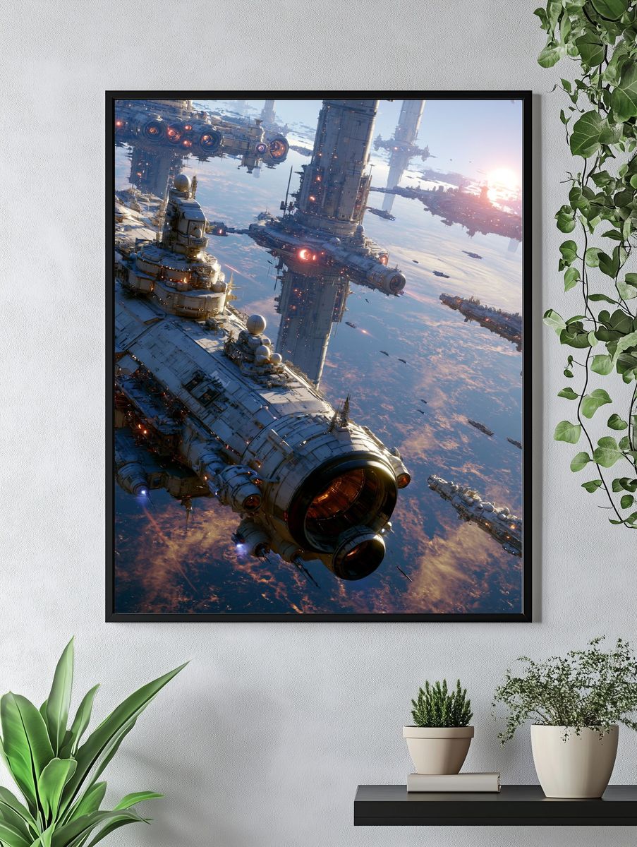 Orbital Fleet Sci-Fi Poster. — room view 4