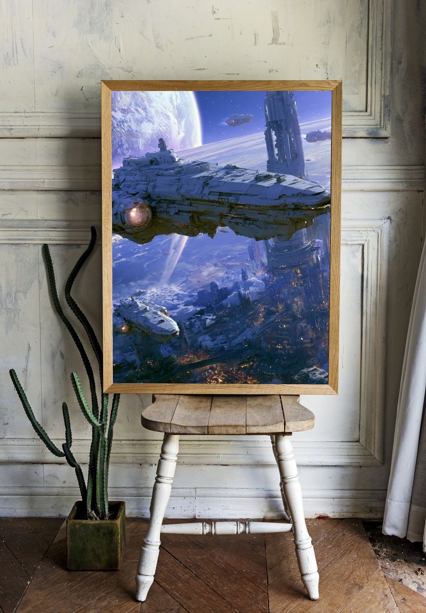 Sci-Fi Space Fleet Poster. room preview