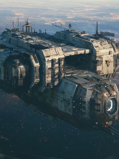 Orbital Cargo Ship Sci-Fi Print.