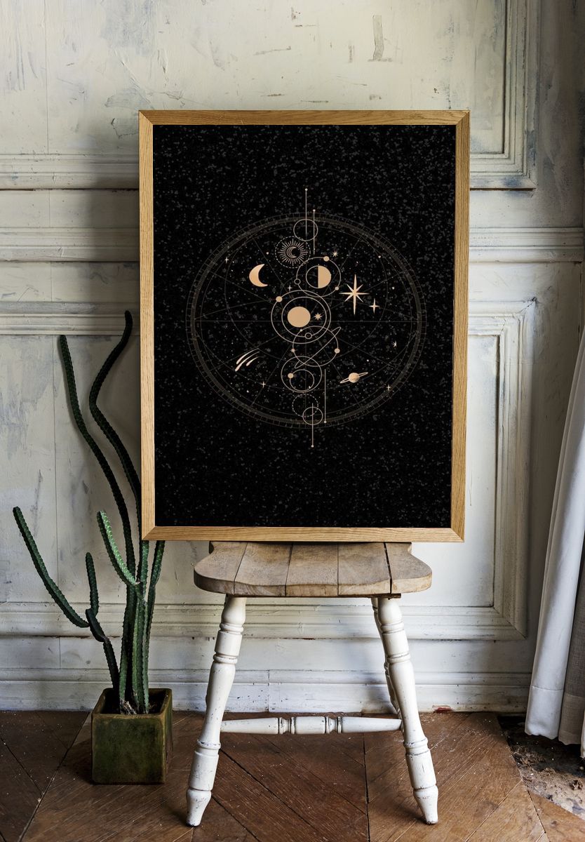 Celestial Map — Space Print room preview