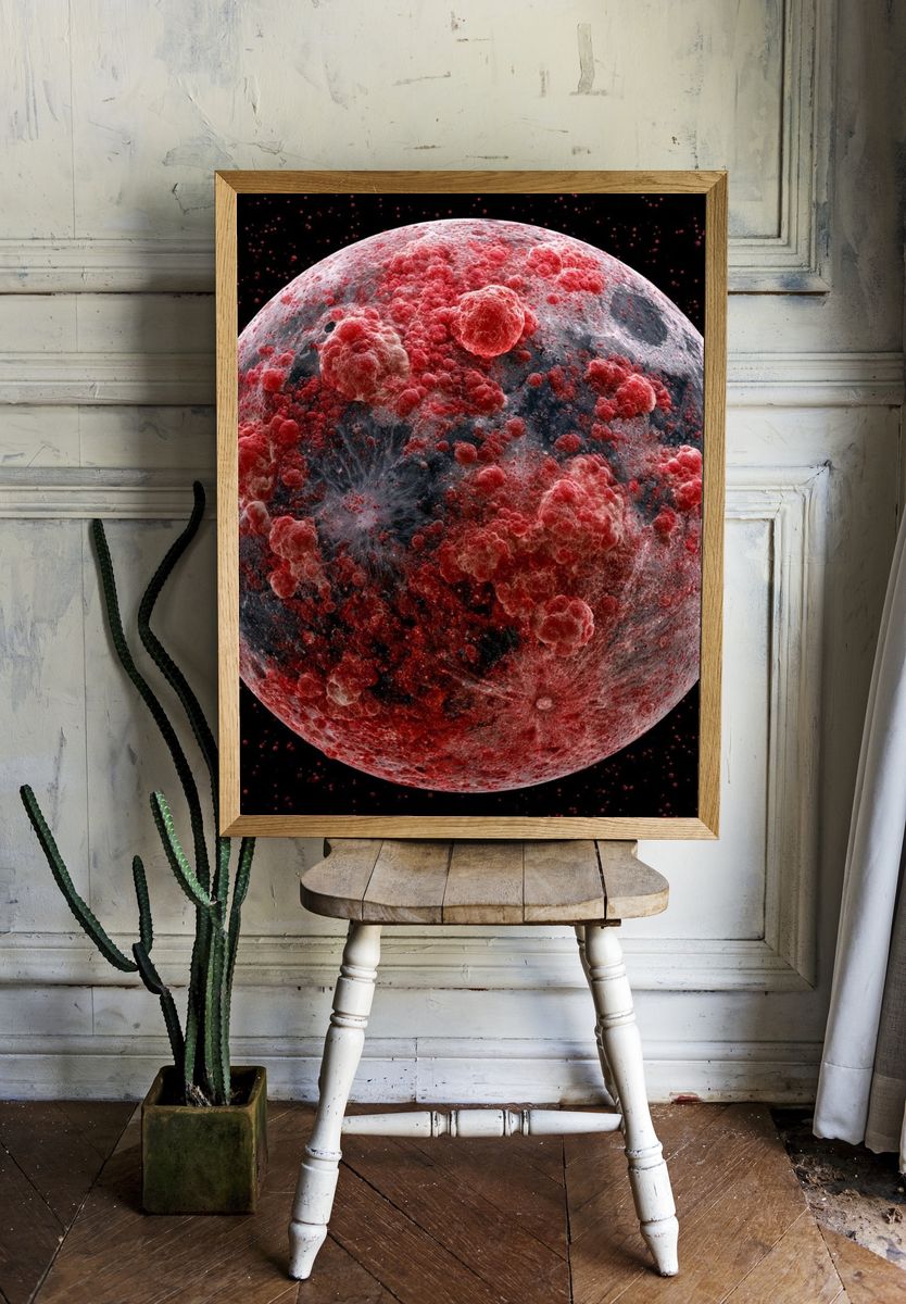 Crimson Moon Surface Print. — room view 1