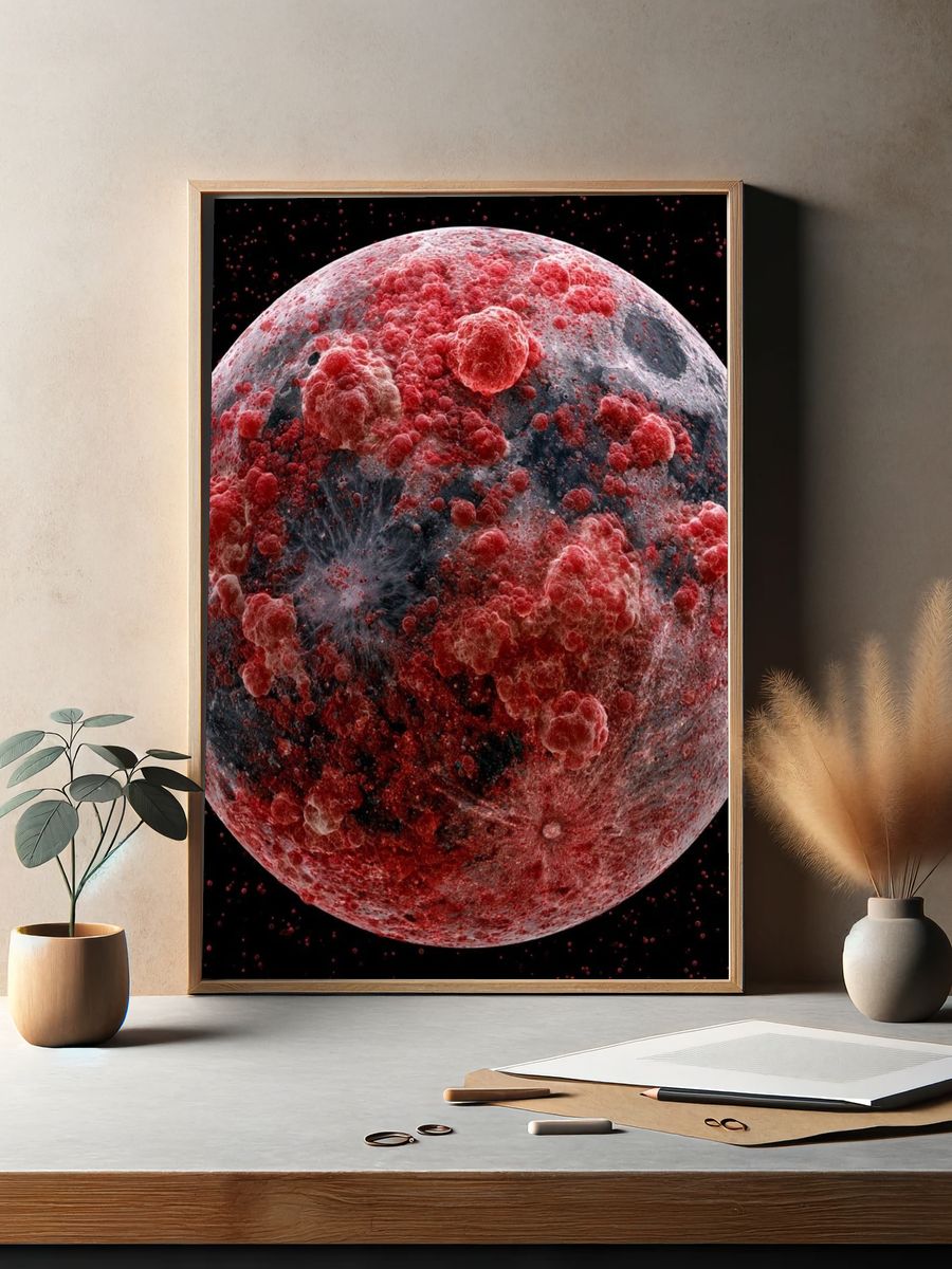 Crimson Moon Surface Print. — room view 2