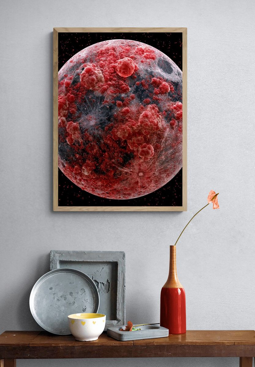Crimson Moon Surface Print. — room view 3