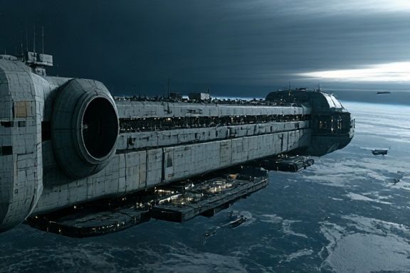 Sci-Fi Space Station Poster. poster — space art