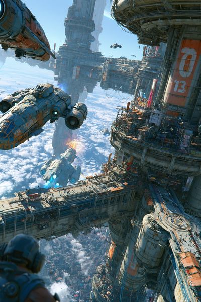 Futuristic Space Cityscape Poster.
