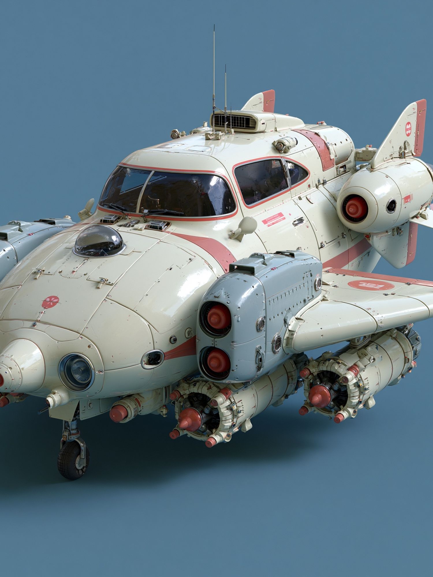 Retro Sci-Fi Aircraft Print. poster — space art