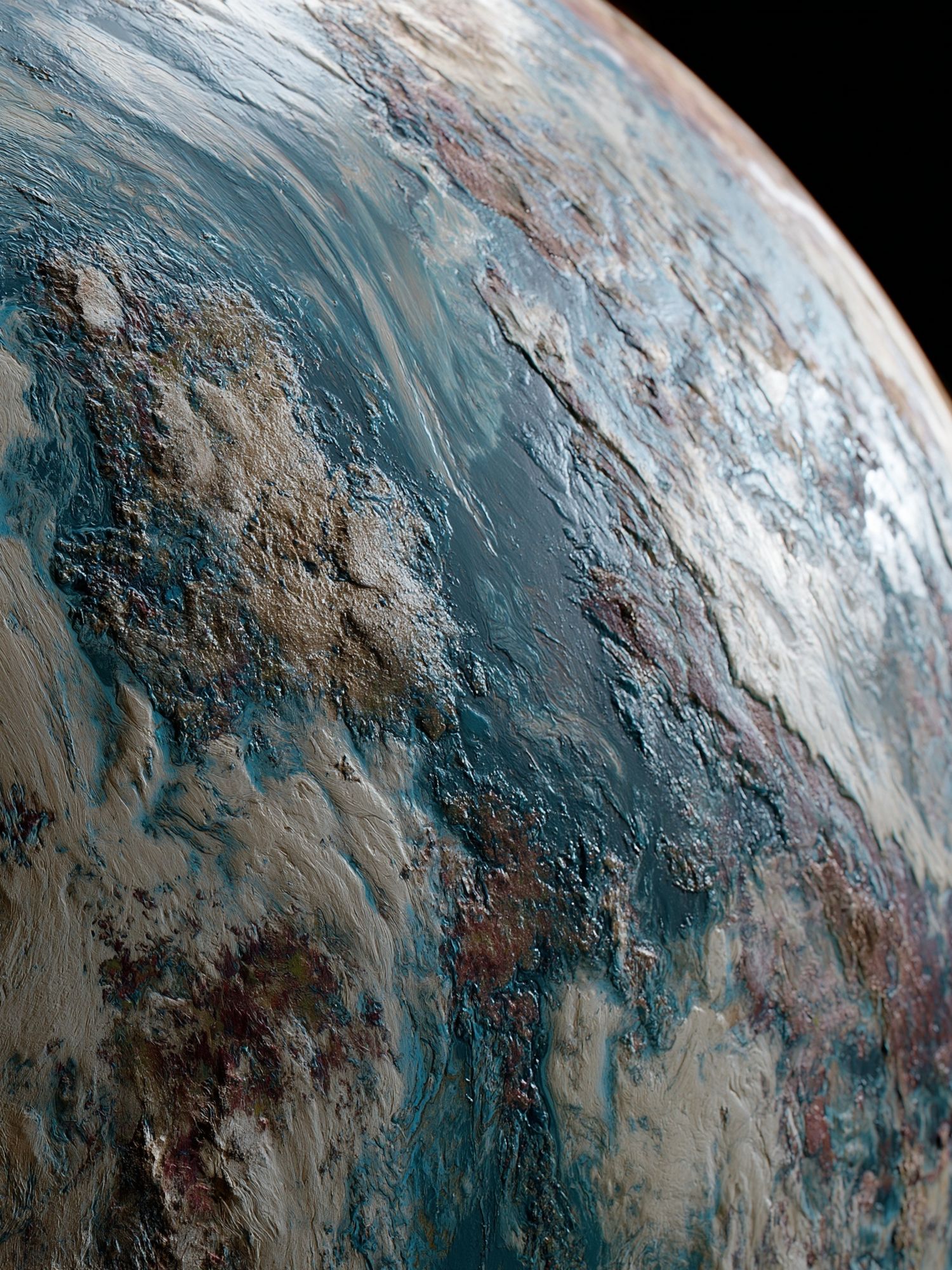 Icy Planet Surface Space Print. poster — space art