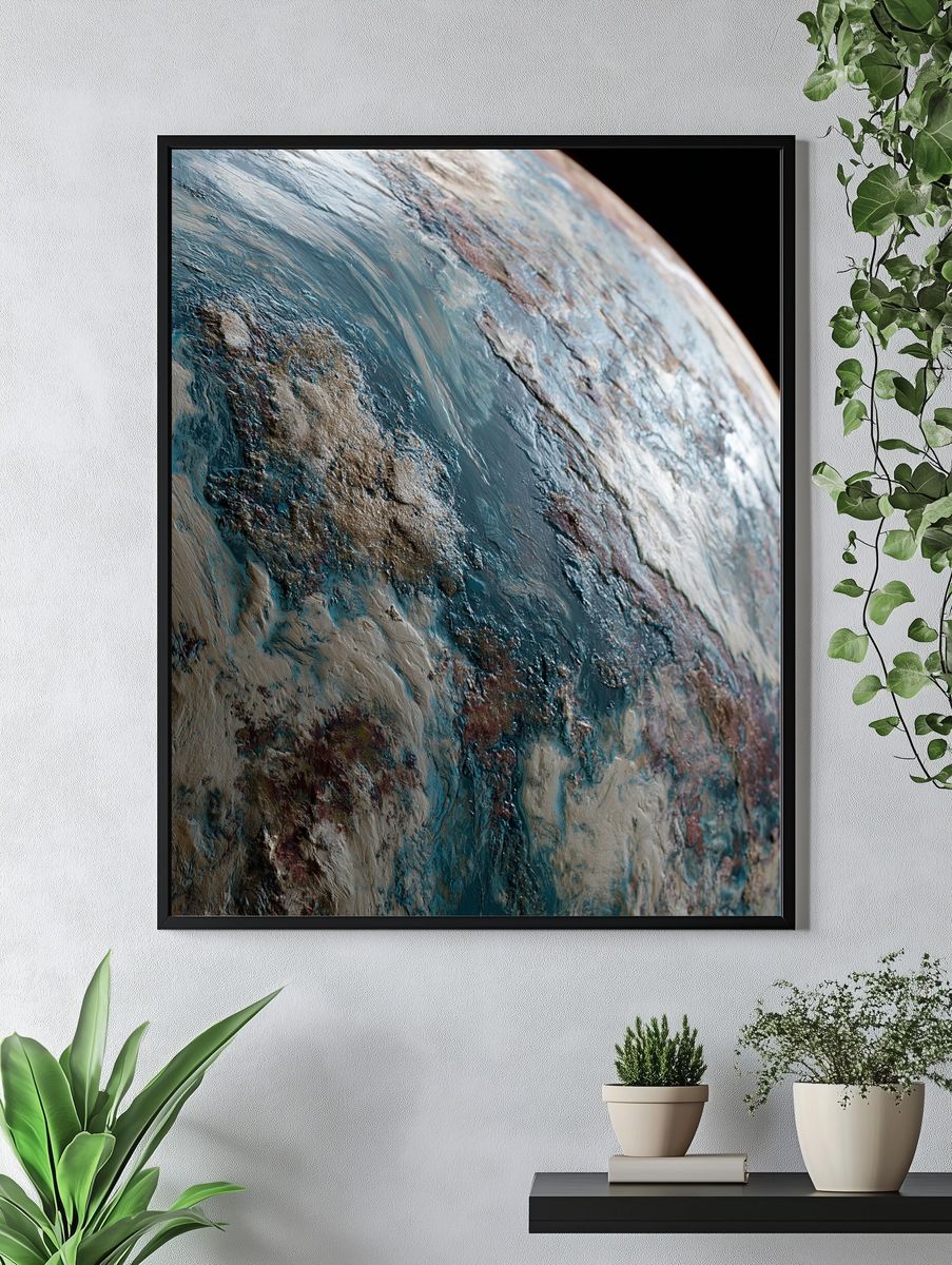 Icy Planet Surface Space Print. — room view 4