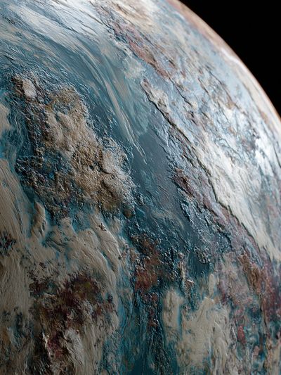 Icy Planet Surface Space Print.