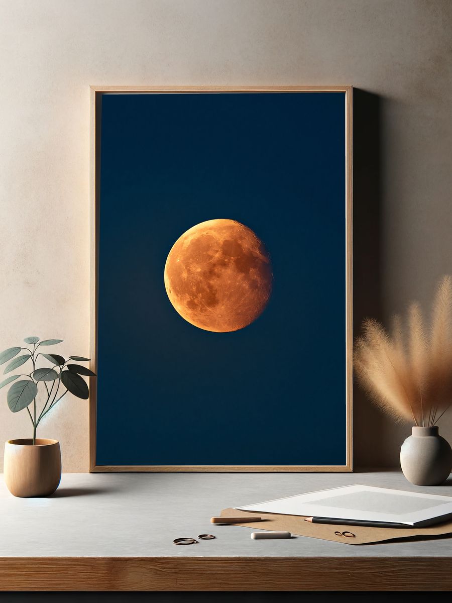Blood Moon Minimalist Poster. — room view 2