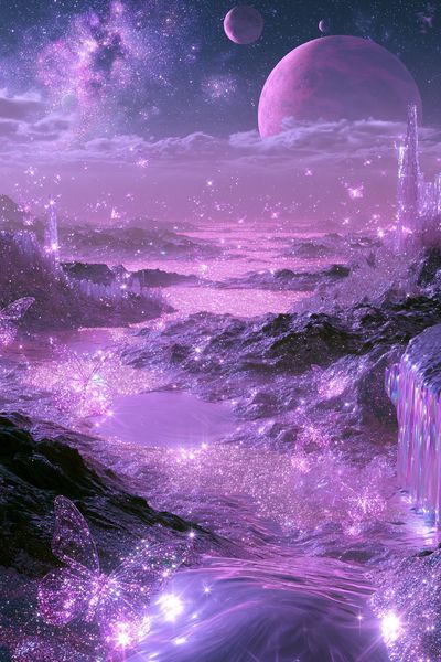 Purple Cosmic Landscape Poster.