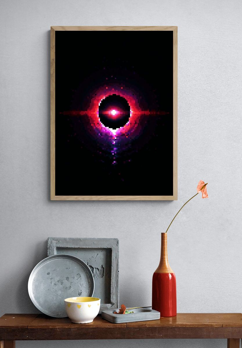 Pixel Cosmic Eclipse Poster. — room view 3