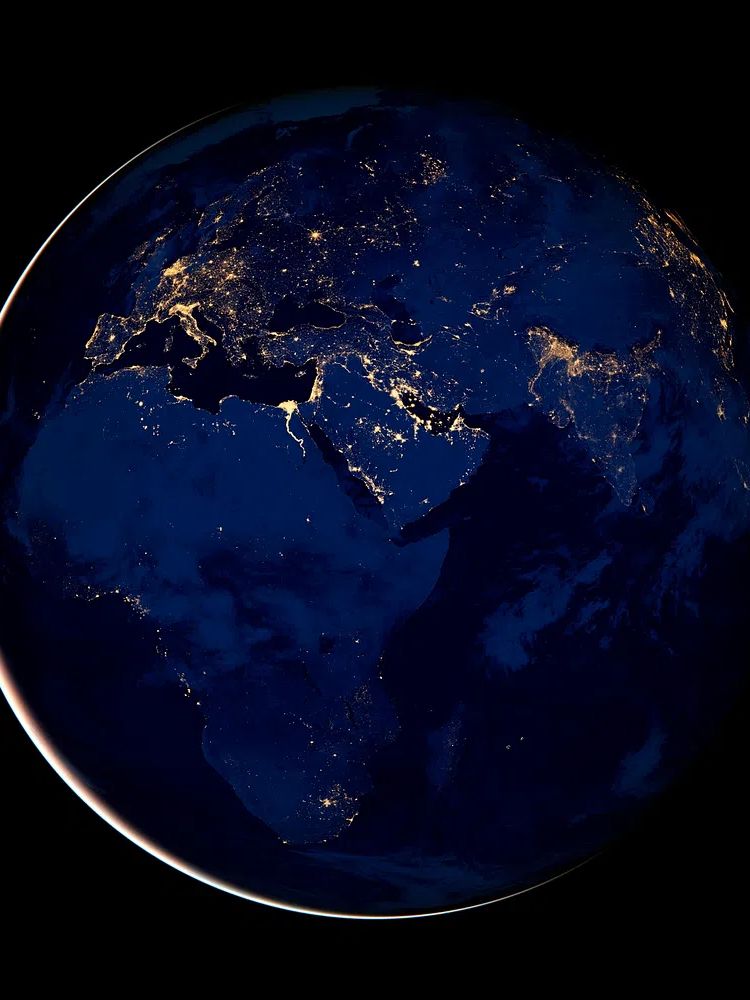 Earth at Night — Space Print. poster — space art