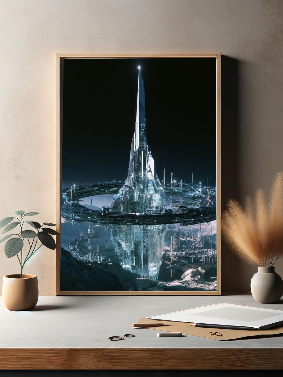 Crystal Space City Sci-Fi Poster. — room view 2