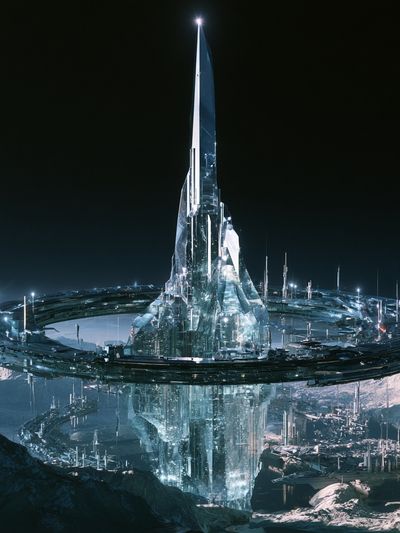 Crystal Space City Sci-Fi Poster.